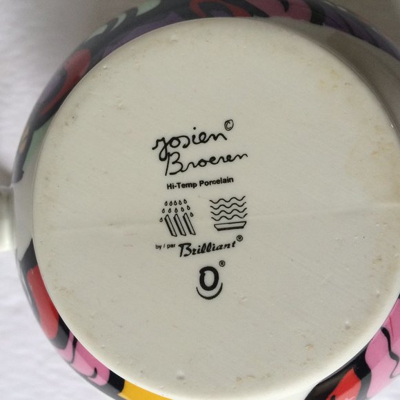 Teapot Josien Broeren White Colorful Woman Face Print Porcelain Kitchen - Picture 9 of 12